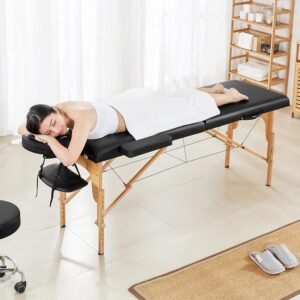 AcuSathi™ Professional Wooden Foldable Massage Table Bed - Image 2