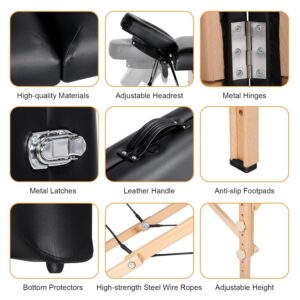 AcuSathi™ Professional Wooden Foldable Massage Table Bed - Image 5