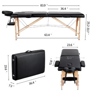 AcuSathi™ Professional Wooden Foldable Massage Table Bed - Image 8
